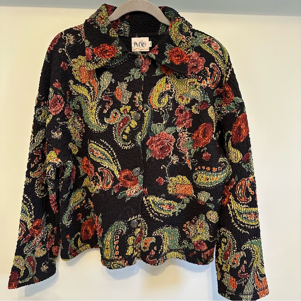 Women’s M.O.C Paisley Blazer with Intricate Design Made of 100% Wool Size Medium